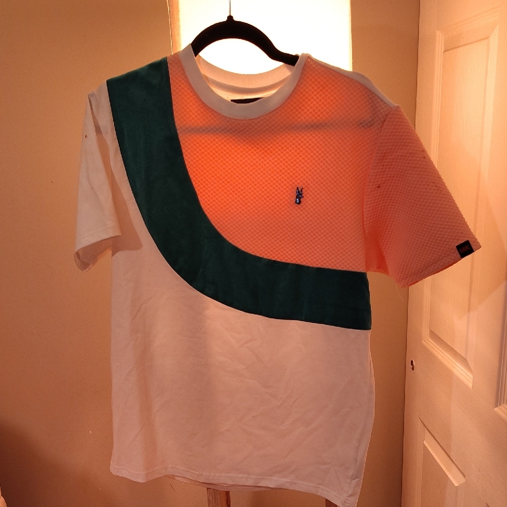 Stylish White and Green Men's Tee